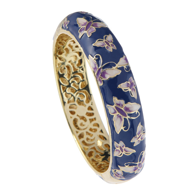 Wholesale Vintage Butterfly Hollow Enamel Bracelet